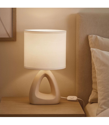Table Lamp wood ceramic 17.5x17.5x36.5cm