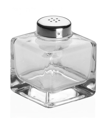 Set Salière et poivrière verre et métal chromé