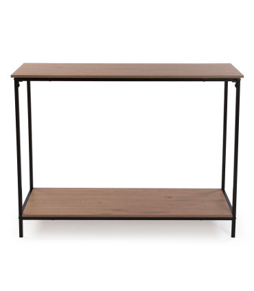 Console Table Wood MDF and black Metal 106x35x81cm