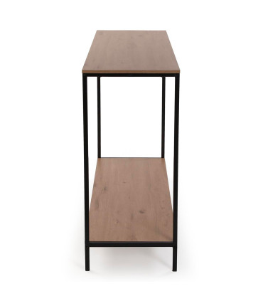 Console Table Wood MDF and black Metal 106x35x81cm