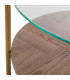 Table basse ronde 2 plateaux bois et verre 80x80x45cm