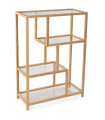 Bamboo and glass shelf 77x34x111cm