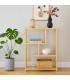 Étagère design bambou et verre 77x34x111cm