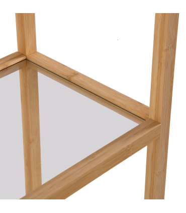 Étagère design bambou et verre 77x34x111cm