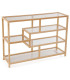 Console d'entrée bambou et plateaux en verre 114x34x79cm