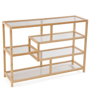 Console Table Wood MDF and black Metal 90x30x90cm