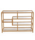 Console Table Wood MDF and black Metal 90x30x90cm