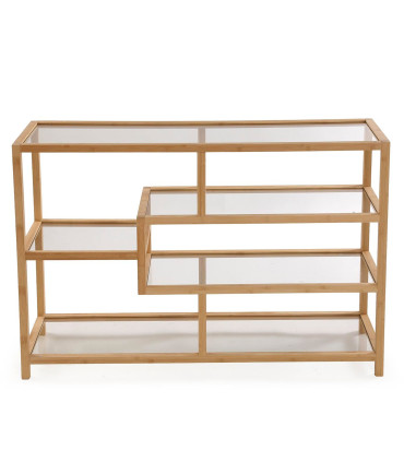 Console Table Wood MDF and black Metal 90x30x90cm