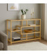 Console d'entrée bambou et plateaux en verre 114x34x79cm