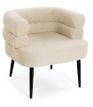 White Armchair and black metal legs 71x57x72cm