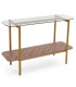 Console d'entrée 2 plateaux bois et verre 120x40x80cm