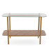 Console d'entrée 2 plateaux bois et verre 120x40x80cm