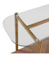 Console d'entrée 2 plateaux bois et verre 120x40x80cm