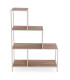 Wood and white metal shelf stairs 80x30x112.5cm