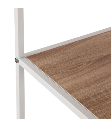 Étagère escalier métal blanc et bois 80x30x112.5cm