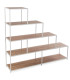Wood and white metal shelf stairs 80x30x112.5cm