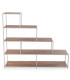 Wood and white metal shelf stairs 80x30x112.5cm