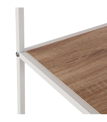 Wood and white metal shelf stairs 80x30x112.5cm