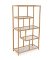 Bamboo and glass shelf 77x34x145.5cm