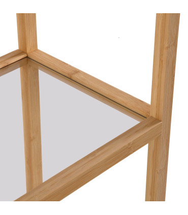 Étagère design bambou et verre 77x34x145.5cm
