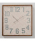 Horloge murale carrée en métal blanc 50x50x3.5cm