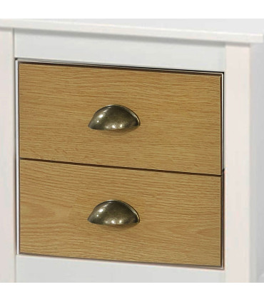 Nightstand MDF white 2 drawers 40x40x50cm
