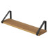 Wall Shelf Black Metal and Wood 78x16x15cm