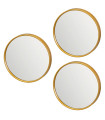 Set de 3 miroirs dorés ronds 21x21x2.5cm