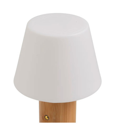Lampe à poser bambou LED sans fil 15x15x23cm