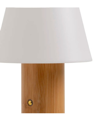 Lampe à poser bambou LED sans fil 15x15x23cm