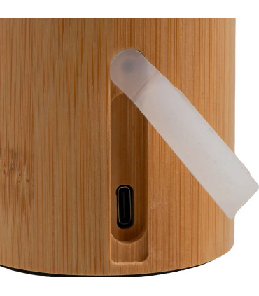 Lampe à poser bambou LED sans fil 15x15x23cm