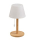 Lampe à poser bambou LED à tirette sans fil 15x15x28cm