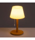 Lampe à poser bambou LED à tirette sans fil 15x15x28cm