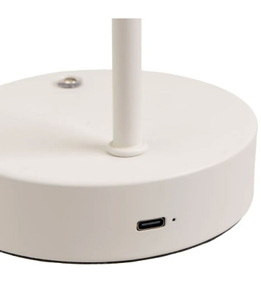 Lampe de bureau métal blanc LED sans fil 11x16x32cm