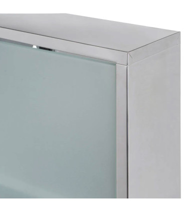 Étagère pharmacie murale en acier inoxydable et verre 30x12x60cm