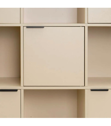 Étagère basse en bois beige 9 casiers 5 portes 89x29x90cm
