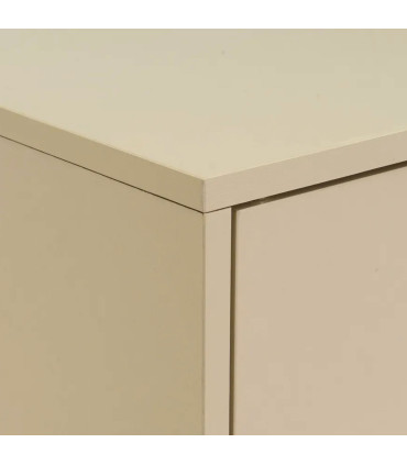 Étagère basse en bois beige 9 casiers 5 portes 89x29x90cm