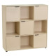 Étagère basse en bois beige 9 casiers 5 portes 89x29x90cm