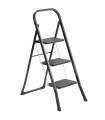 Escabeau pliable 3 marches en métal noir 46x71x105cm