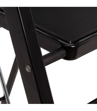 Escabeau pliable 4 marches en métal noir 46x86x156cm