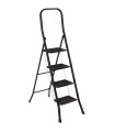 Escabeau pliable 4 marches en métal noir 46x86x156cm