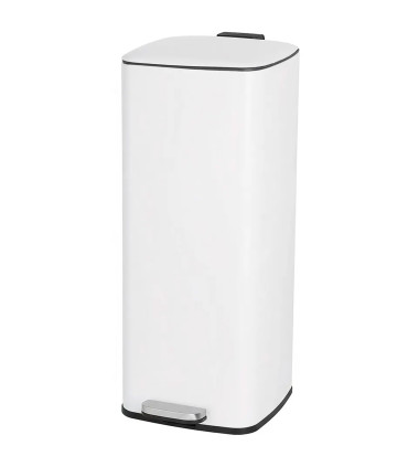 Poubelle de cuisine métal blanc 30L 37x27x65cm
