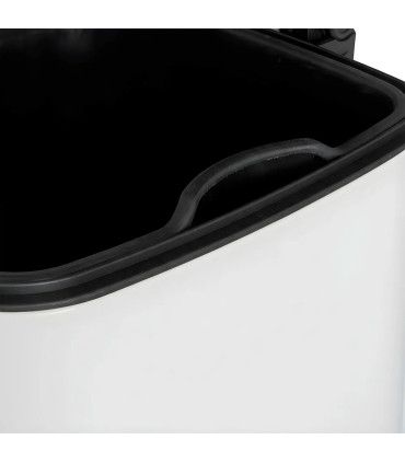 Poubelle de cuisine métal blanc 30L 37x27x65cm