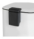 Poubelle de cuisine métal blanc 30L 37x27x65cm