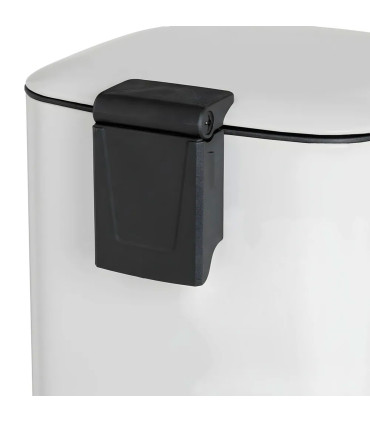 Poubelle de cuisine métal blanc 30L 37x27x65cm
