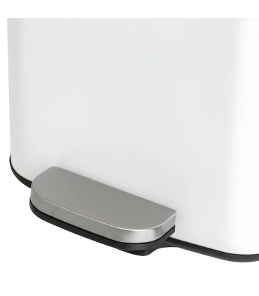Poubelle de cuisine métal blanc 30L 37x27x65cm