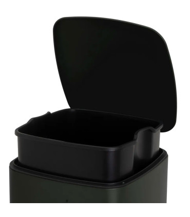 Poubelle de cuisine métal noir 30L 37x27x65cm