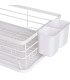 Égouttoir à vaisselle métal blanc avec plateau plastique 42x31x14cm
