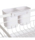 Égouttoir à vaisselle métal blanc avec plateau plastique 42x31x14cm