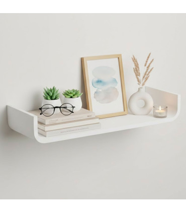 Wall Shelf MDF white Wood - 80cm